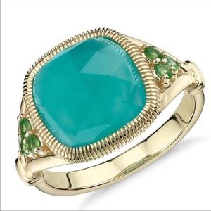Blue Nile ✨RARE✨ Aqua Chalcedony✨Ring 14k Yellow Gold✨
